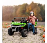 HOMCOM 12V 2 Seater Kids Electric Ride-On Car w/ Electric Bucket - Green