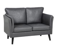 HOMCOM Two-Seater Leathaire Sofa - Grey