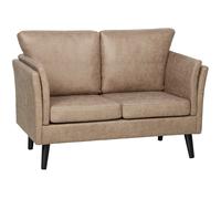 HOMCOM Two-Seater Leathaire Sofa - Light Brown