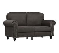 HOMCOM Two-Seater Mid-Century Sofa, with Pocket Springs, Cat Scratch Resistant, Dark Brown Aosom UK