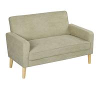 HOMCOM Two-Seater Velvet-Feel Sofa - Beige