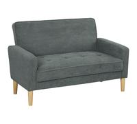 HOMCOM Two-Seater Velvet-Feel Sofa - Grey