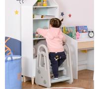 Kids Two Step Stool with Handle for Toilet Potty Training, Blue