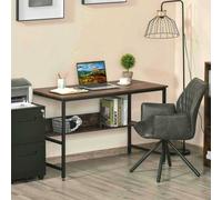 Homcom Two-Tier Writing Desk Metal Frame Smooth Shelves W/ Storage Shelf Home Office Multi One Size