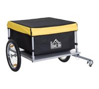HOMCOM Two-Wheel Bicycle Large Cargo Wagon Trailer | Oxford Fabric, Folding Storage, Removable Cover, Bike Trailer