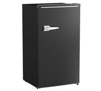 HOMCOM Under Counter Fridge 85L Retro Freestanding with Chiller Box, Black | Refrigerator, Adjustable Thermostat, 2 Removable Glass Shelves, Interior Light 40dB Low Noise