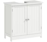 HOMCOM Under Sink Bathroom Cabinet 2-Door Storage Unit 60 x 30 x 60cm White