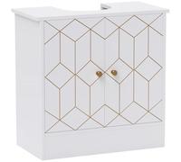 HOMCOM Under Sink Bathroom Cabinet, Adjustable Shelf, 60 x 30 x 60cm, White | Under Sink Cabinet, Open Compartment, for Basin with or without Pedestal