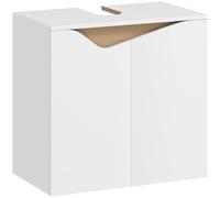 HOMCOM Under Sink Bathroom Cabinet, Bathroom Storage Cabinet with Soft-Close Doors, for Basin without Pedestal, White