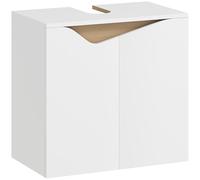 HOMCOM Under Sink Bathroom Cabinet, Bathroom Storage Cabinet with Soft-Close Doors, Modern Freestanding Storage Cupboard for Basin without Pedestal, 60 x 35 x 57.9 cm, White