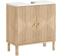 HOMCOM Under Sink Bathroom Cabinet for Basin without or with Pedestal - Oak