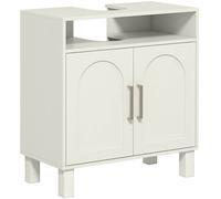 Homcom Under Sink Bathroom Cabinet For Basin Without Pedestal, Cream White