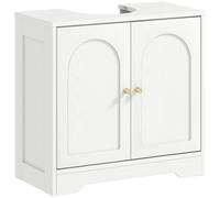 HOMCOM Modern Under Sink Cabinet for Basin without or with Pedestal, White HOMCOM White