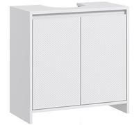 HOMCOM Freestanding Under Sink Cabinet with 2 Doors and Shelf - White | TJ Hughes