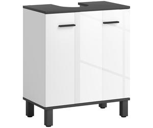 HOMCOM Under Sink Bathroom Cabinet, Modern Under Sink Cabinet with Adjustable Shelf for Basin with or without Pedestal, 60 x 34 x 70cm, White