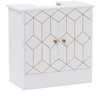 HOMCOM Under Sink Bathroom Cabinet, Under Sink Cabinet with Adjustable Shelf and Open Compartment for Basin with or without Pedestal, 60 x 30 x 60cm, White White