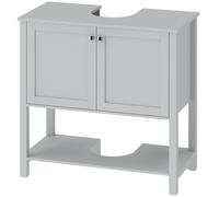 HOMCOM Under Sink Bathroom Cabinet with 2 Doors, Open Shelf, Light Blue