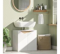 HOMCOM Under Sink Cabinet, Bathroom Sink Cabinet for Basin without Pedestal in White | Size: W600mm x H600mm HOMCOM White W600mm x H600mm