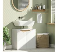 HOMCOM Under Sink Cabinet, Bathroom Sink Cabinet for Basin without Pedestal in White | Size: W600mm x H600mm HOMCOM White W600mm x H600mm