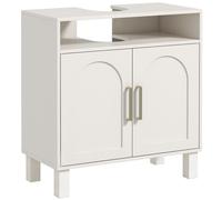 HOMCOM Under Sink Cabinet for Basin without Pedestal, Compact & Durable, Cream White Aosom UK