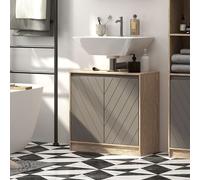 HOMCOM Under Sink Storage Cabinet Floor Standing Cupboard w/Adjustable Shelf Bat
