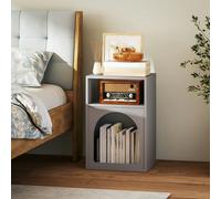 HOMCOM Bedside Table - Modern Bedside Cabinet For Bedroom - Grey | TJ Hughes