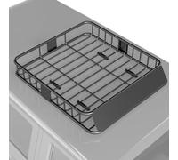 HOMCOM Universal Roof Rack Basket Tray 90.7 kg 110.5 x 99.5 x 18.5 cm Black | Steel Car Rooftop Luggage Cargo Carrier Holder, Wind Fairing, Side Rails, for SUVs, Pickups, Sedans, Off-Road Vehicles