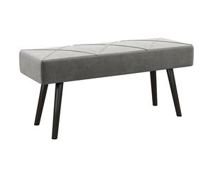 HOMCOM Upholstered End of Bed Bench, X-Shape Design with Steel Legs, Hallway Bedroom Bench, Grey Aosom UK