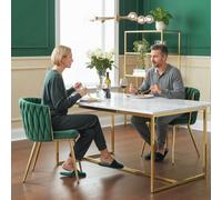 Homcom Upholstered Kitchen Chairs Set Of 2 With Woven Backrest, Dark Green