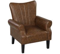 HOMCOM Brown Upholstered Modern Accent Chair - Size: Single - Wilko