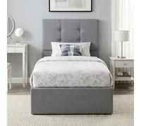 HOMCOM Upholstered Ottoman Bed, 3ft Single Storage Bed Frame, Grey