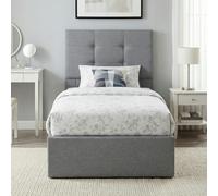 HOMCOM Upholstered Ottoman Bed, 3ft Single Storage Bed Frame, Grey - Grey - 195 - Yes