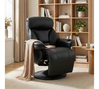 HOMCOM Upholstered Reclining Armchair with Adjustable Backrest - Black