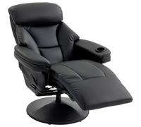 Homcom Upholstered Reclining Armchair With Adjustable Backrest, Black Black