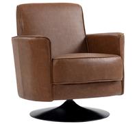 HOMCOM Upholstered Swivel Accent Chair with 20cm Thick Padding, Swivel Armchair with Pocket Spring seat support, Brown Aosom UK