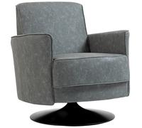 HOMCOM Upholstered Swivel Accent Chair with Thick Padding, Grey