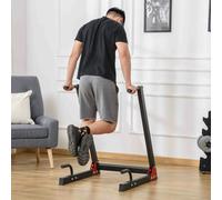 HOMCOM Dip Stand Station Heavy Duty Upper Body Workout Equipment Angled Grip for Triceps dips Pull Ups Push Ups for Home Gym Office, Black