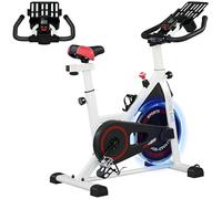 HOMCOM Upright Exercise Bike 8kg Flywheel Adjustable Resistance White