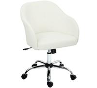 Homcom Vanity Chair For Desk, With Height Adjustable, Wheels, Cream