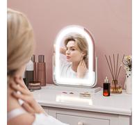 HOMCOM Vanity Mirror with 3 Colour Light, 360 Degree Rotation, Touch Screen in White HOMCOM White