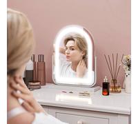 Homcom Vanity Mirror With 3 Colour Light, 360 Degree Rotation, Touch Screen In White White