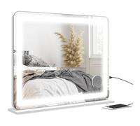 Homcom Vanity Mirror With Lights, 10X Magnifying, Usb Charging Port, White