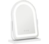 HOMCOM Vanity Mirror with Lights, 3 Colour, 360? Rotation, Touch Screen, White