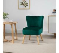 HOMCOM Fabric Accent Chair Modern Leisure Chair With Armless Design Green, Green