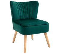 HOMCOM Fabric Accent Chair Modern Leisure Chair with Wood Legs and Armless Design HOMCOM Green One Size