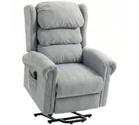 HOMCOM Velvet-Feel Electric Riser Recliner Chair - Grey