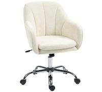 HOMCOM Velvet-Feel Office Chair - Beige
