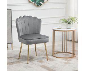 Homcom Velvet-Feel Shell Luxe Accent Chair