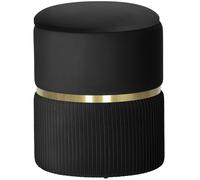 HOMCOM Velvet-Feel Storage Ottoman - Black