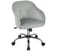 HOMCOM Velvet-feel Swivel Office Chair - Grey